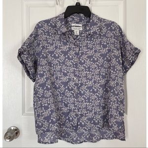 Rachel Zoe Floral Linen Button Down Shirt